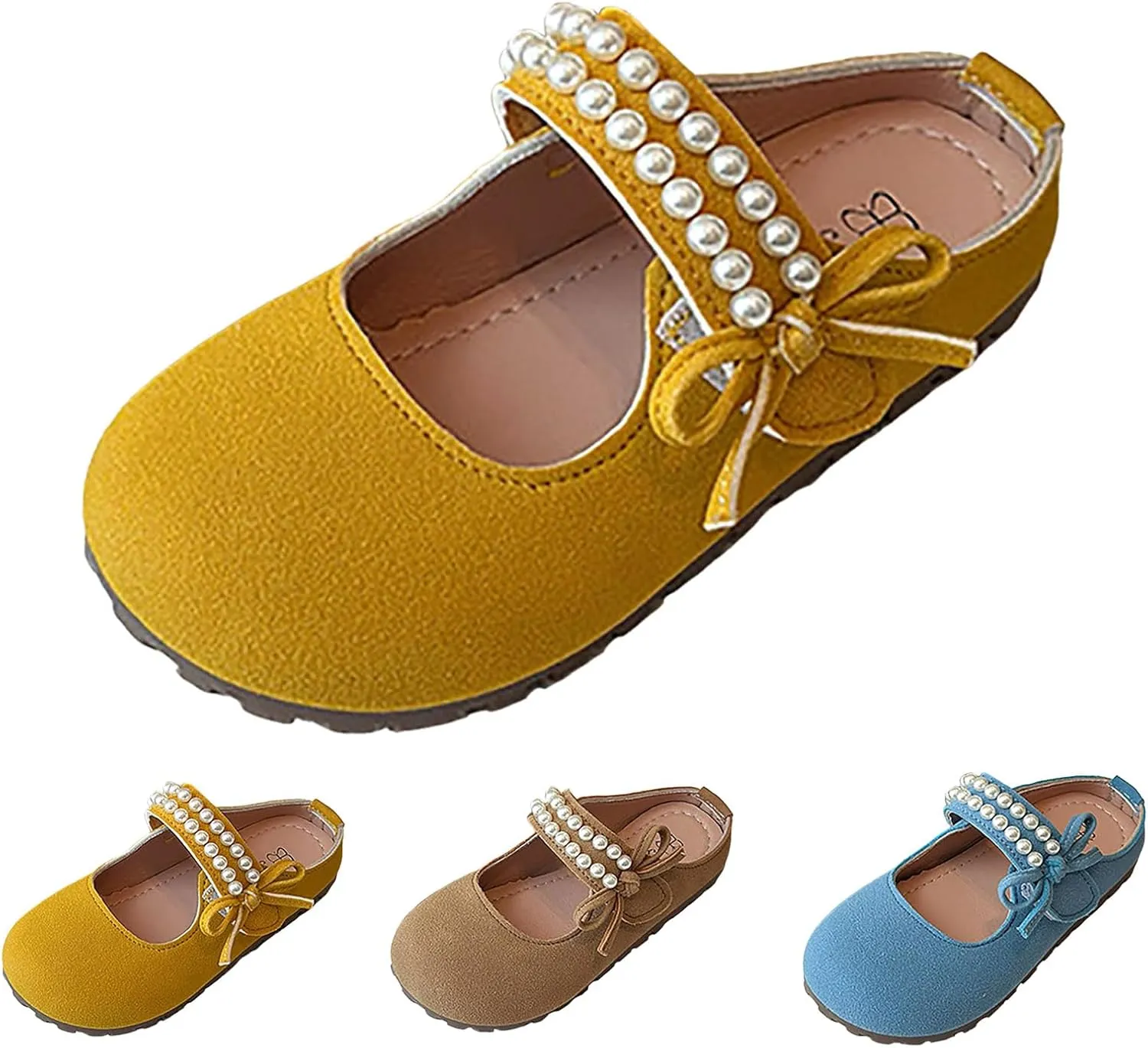 Lightweight Boys Girls Sandals Girls Shoes Comfortable Soft Bottom Closed Toe Slippers Fashionable Pearl Slip On Shoes