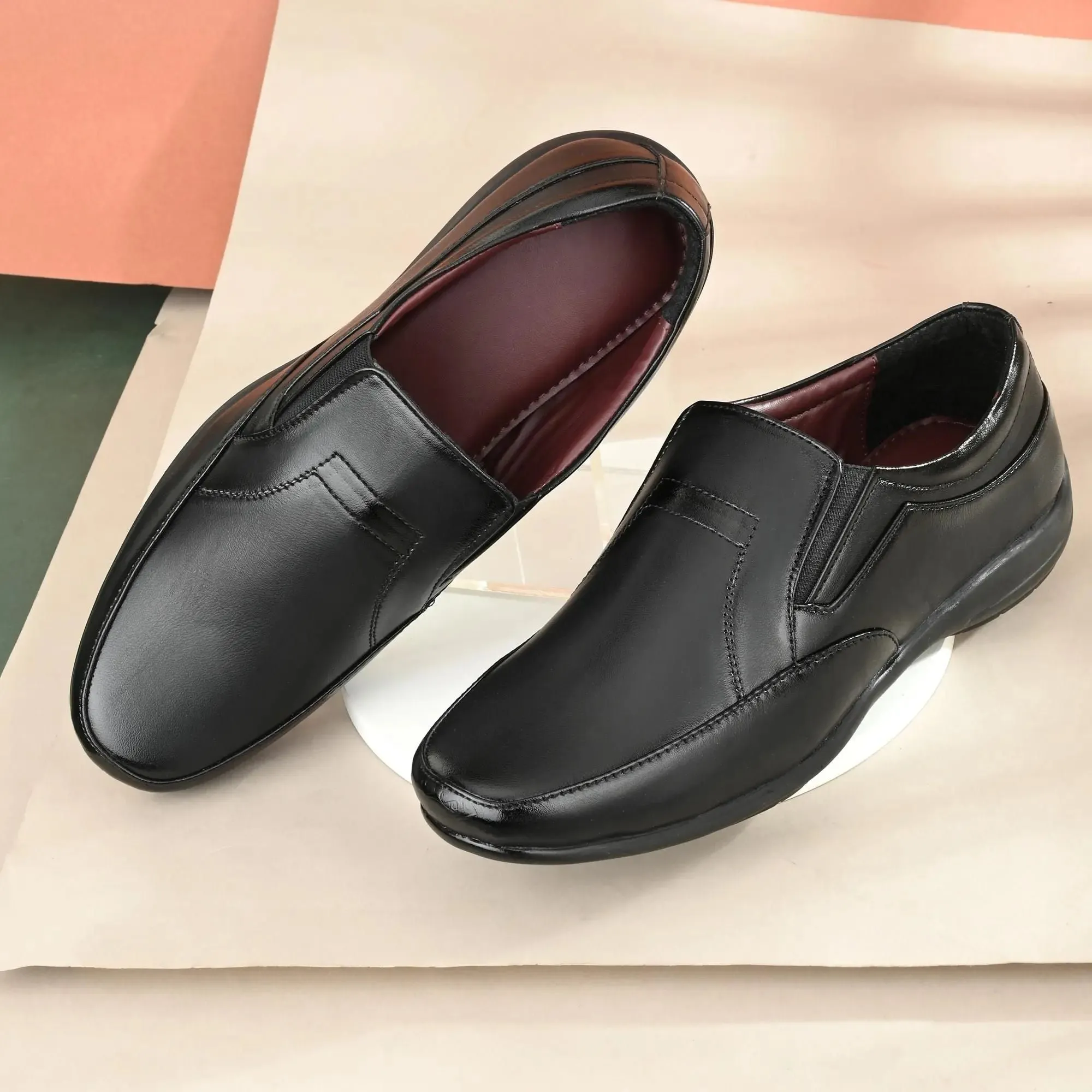 Loafers for Men Black Color Formal Synthetic Leather Loafer