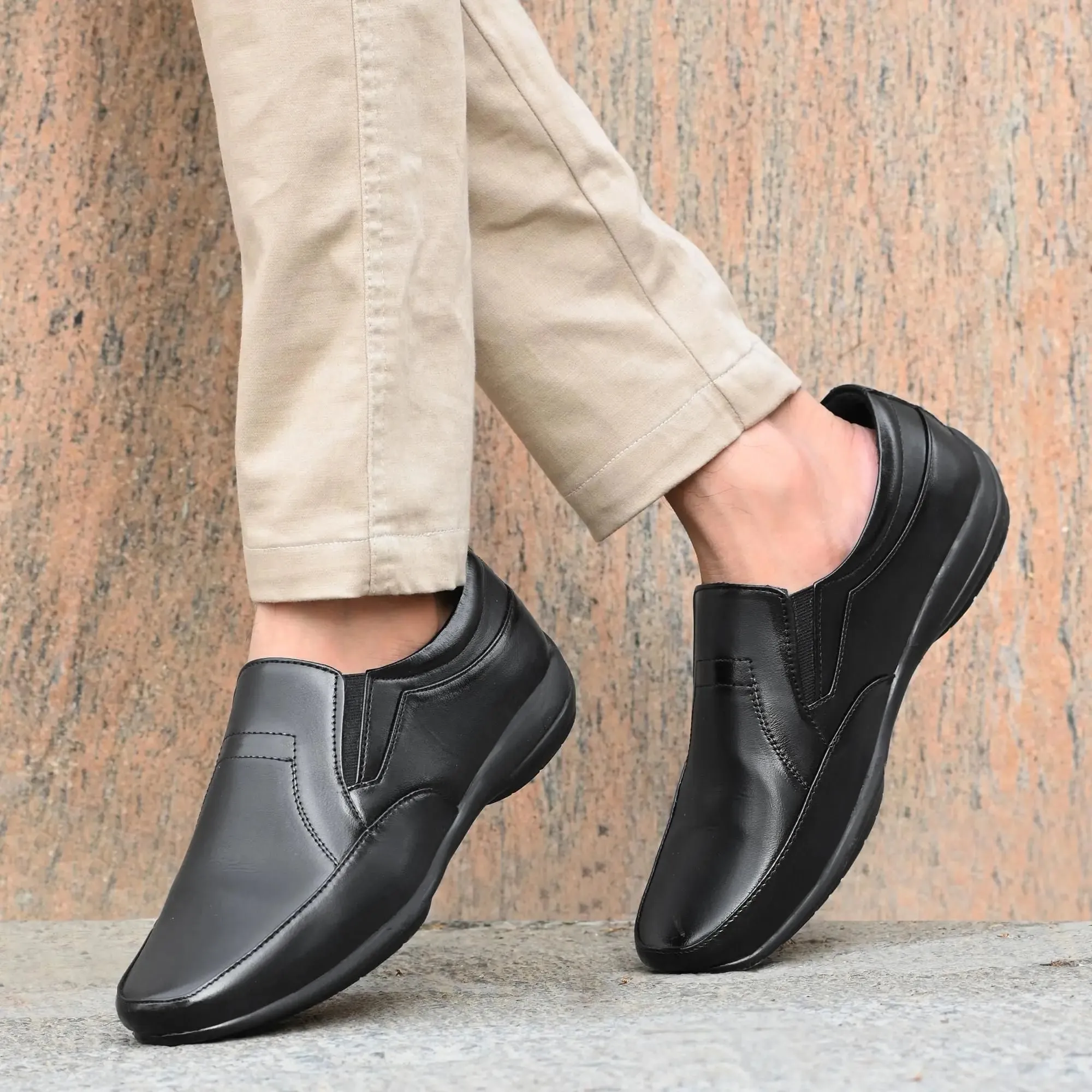 Loafers for Men Black Color Formal Synthetic Leather Loafer