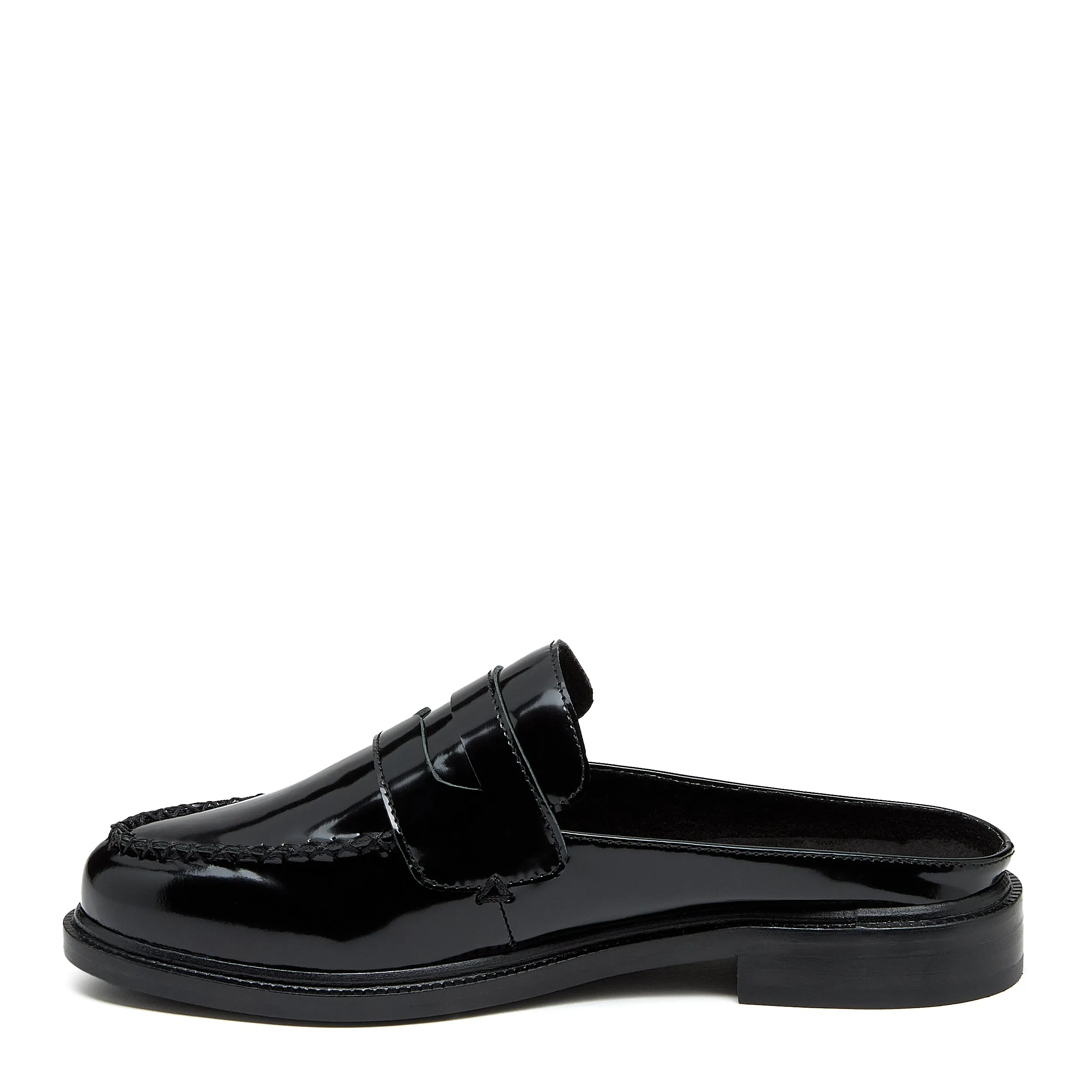 Lock Black Loafer Mules