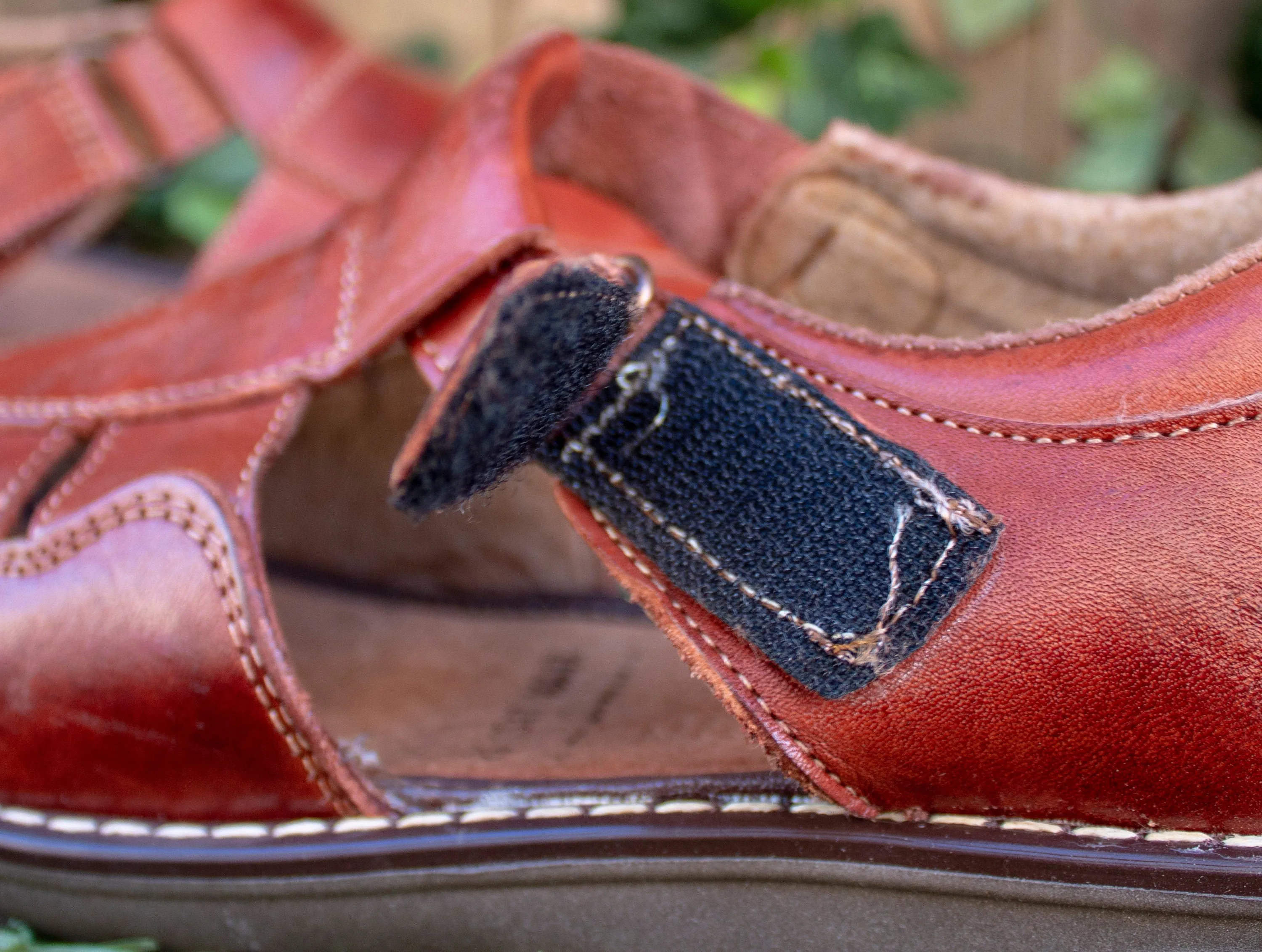 MENS LEATHER SHOE huarache mexican sandals with velcro strap