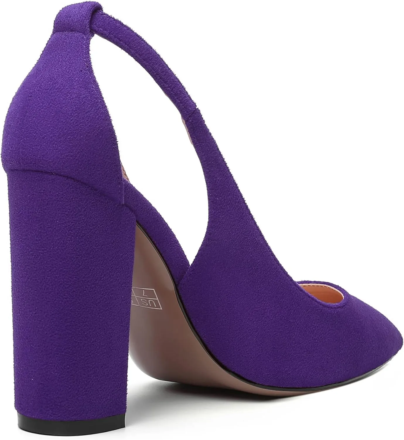 MERRORI Womens Evening Pointed Toe Solid Suede Elegant Slip On Chunky High Heel Pumps Shoes 4 Inch