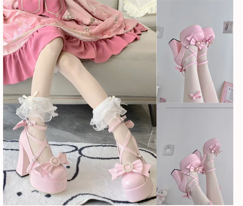 Original Lolita Sweet Japanese Elegant Strappy Princess High Heels