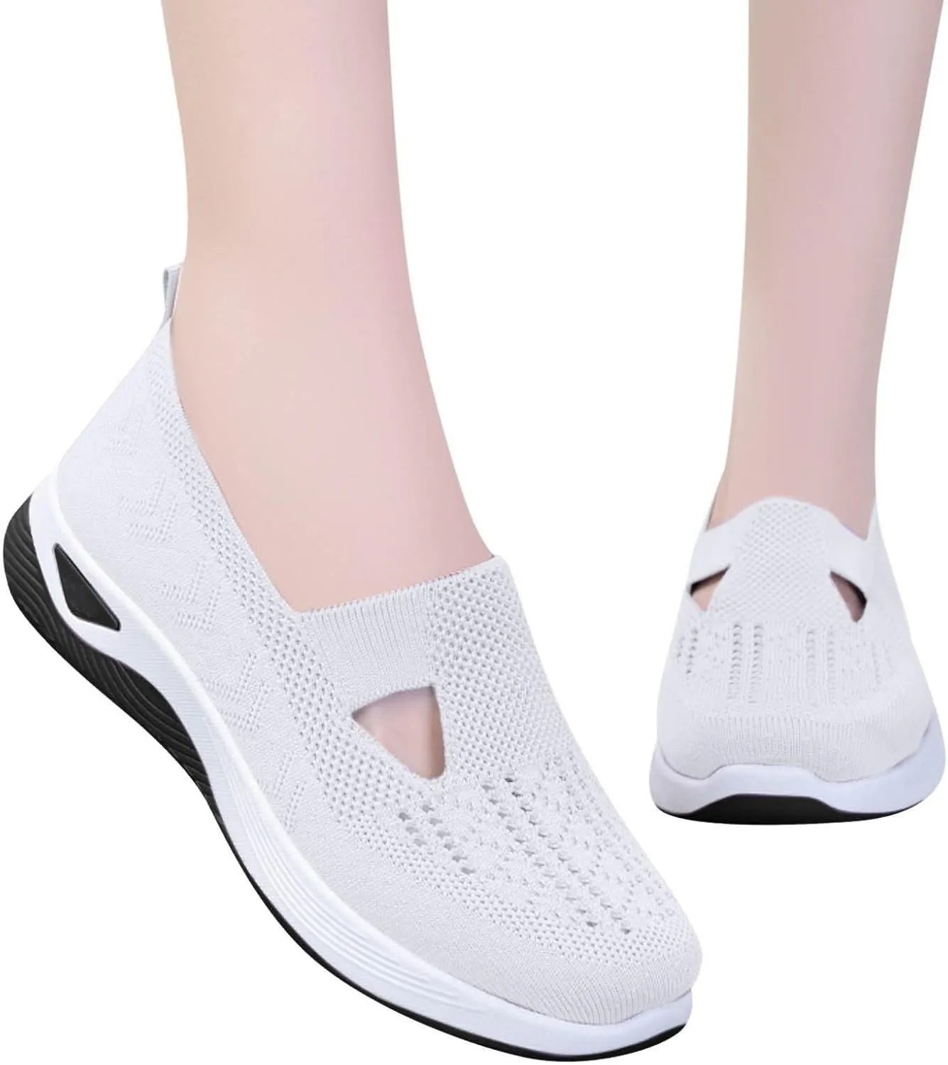Orthopedic Slip On Shoes for Women Comfortable Soft Rubber Sole Casual Sneakers with Arch Support Summer Walking Shoes