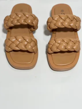 Plait Detail Mule Platform Sandals