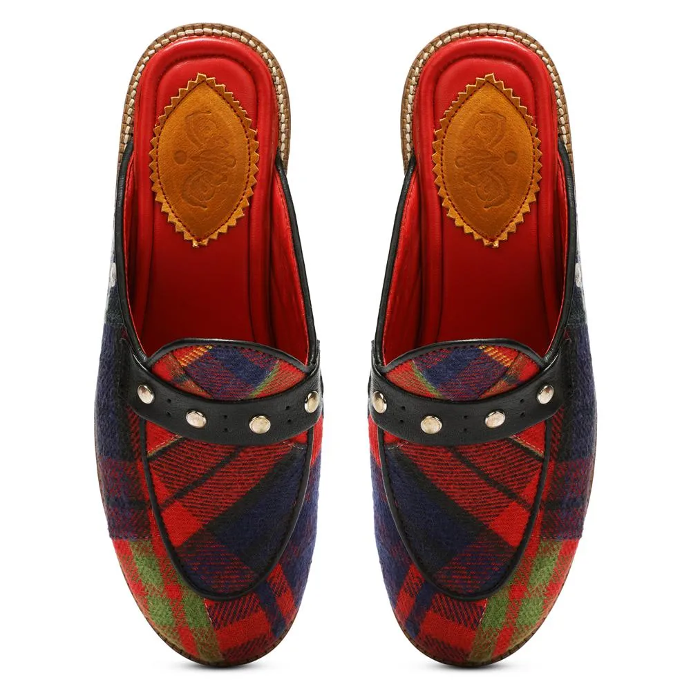Red Tartans Mule_ For Women (discontinued)
