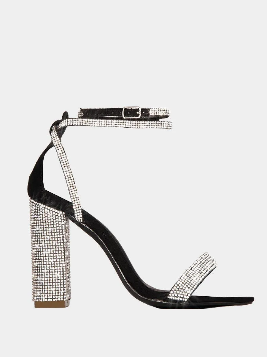 Rhinestone Chunky High Heels MHE4927