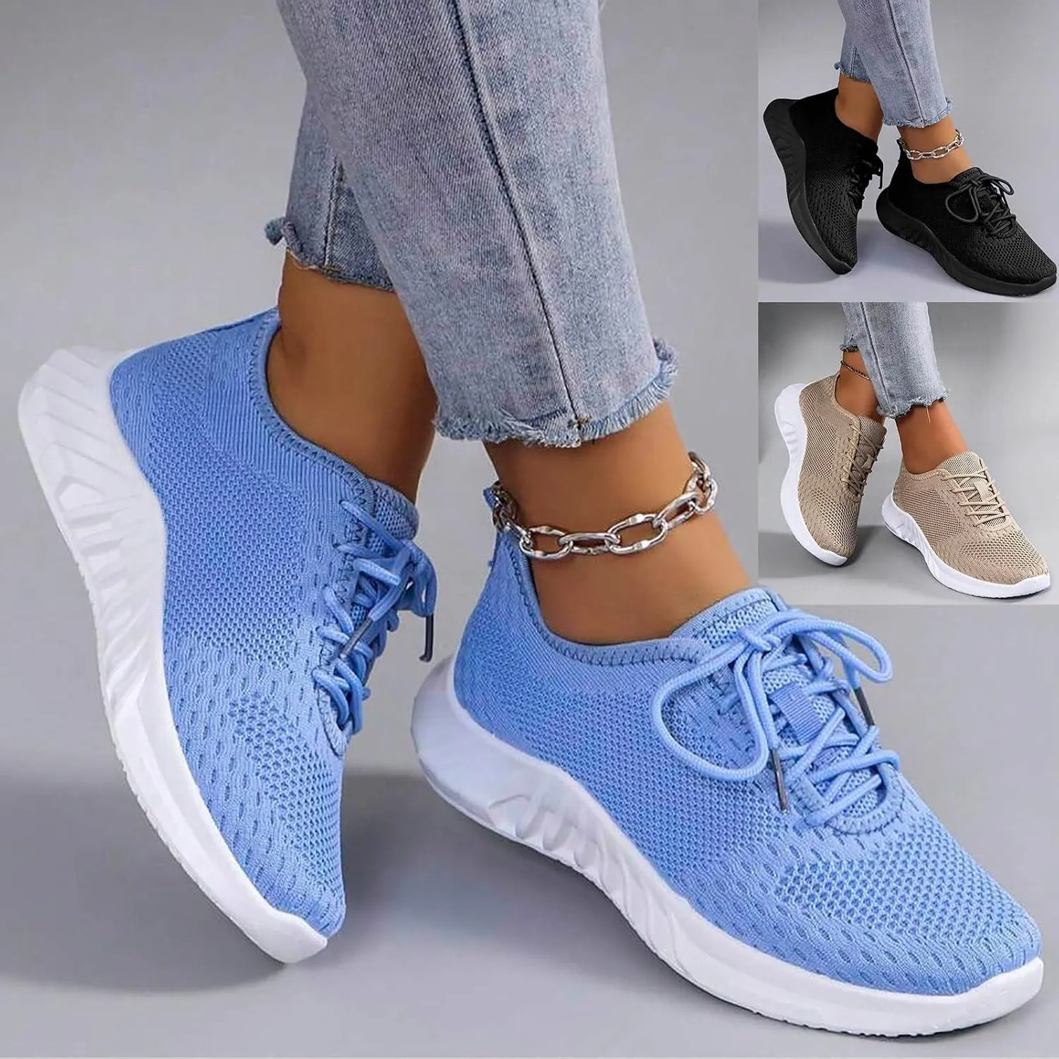 Running Shoes for Women,Women's Fashion Sneakers Slip On Closed Toe Walking Shoes Breathable Athletic Running Sneaker