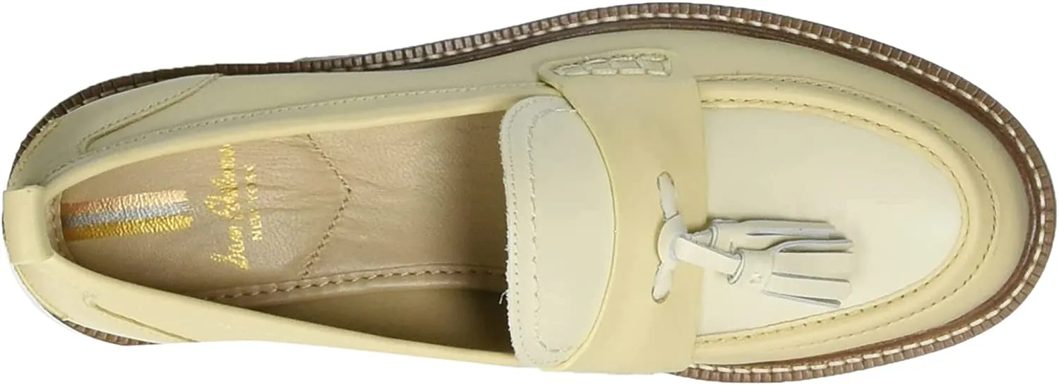Sam Edelman Caylia Eggshell/Modern Ivory Almond Toe Stacked Heel Slip On Loafers