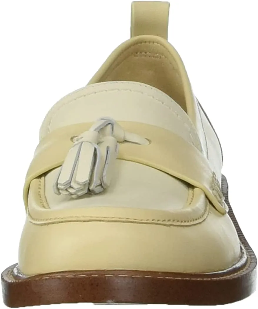 Sam Edelman Caylia Eggshell/Modern Ivory Almond Toe Stacked Heel Slip On Loafers