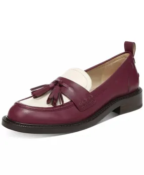 Sam Edelman Caylia Red/Ivory Almond Toe Stacked Heel Slip On Fashion Loafers