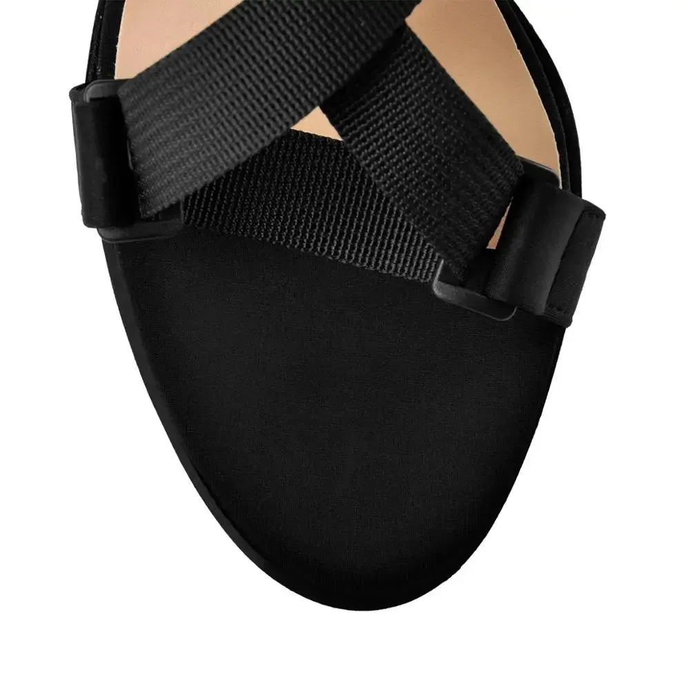 Square Open Toe Platform Chunky High Heels Ankle Strap Sandals