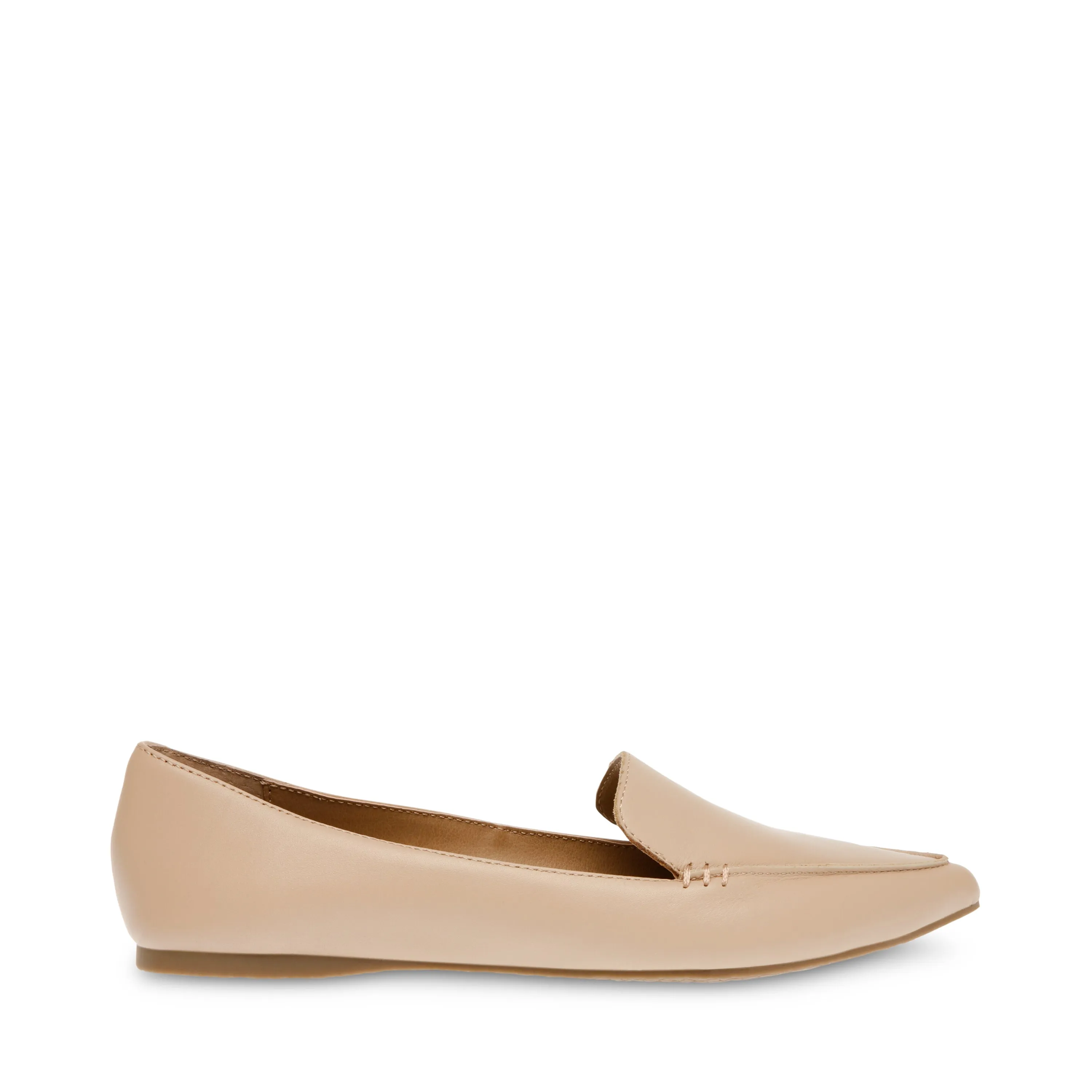 Steve Madden Feather Natural Leather Pointed Toe Slip On Flat Fashion Loafers