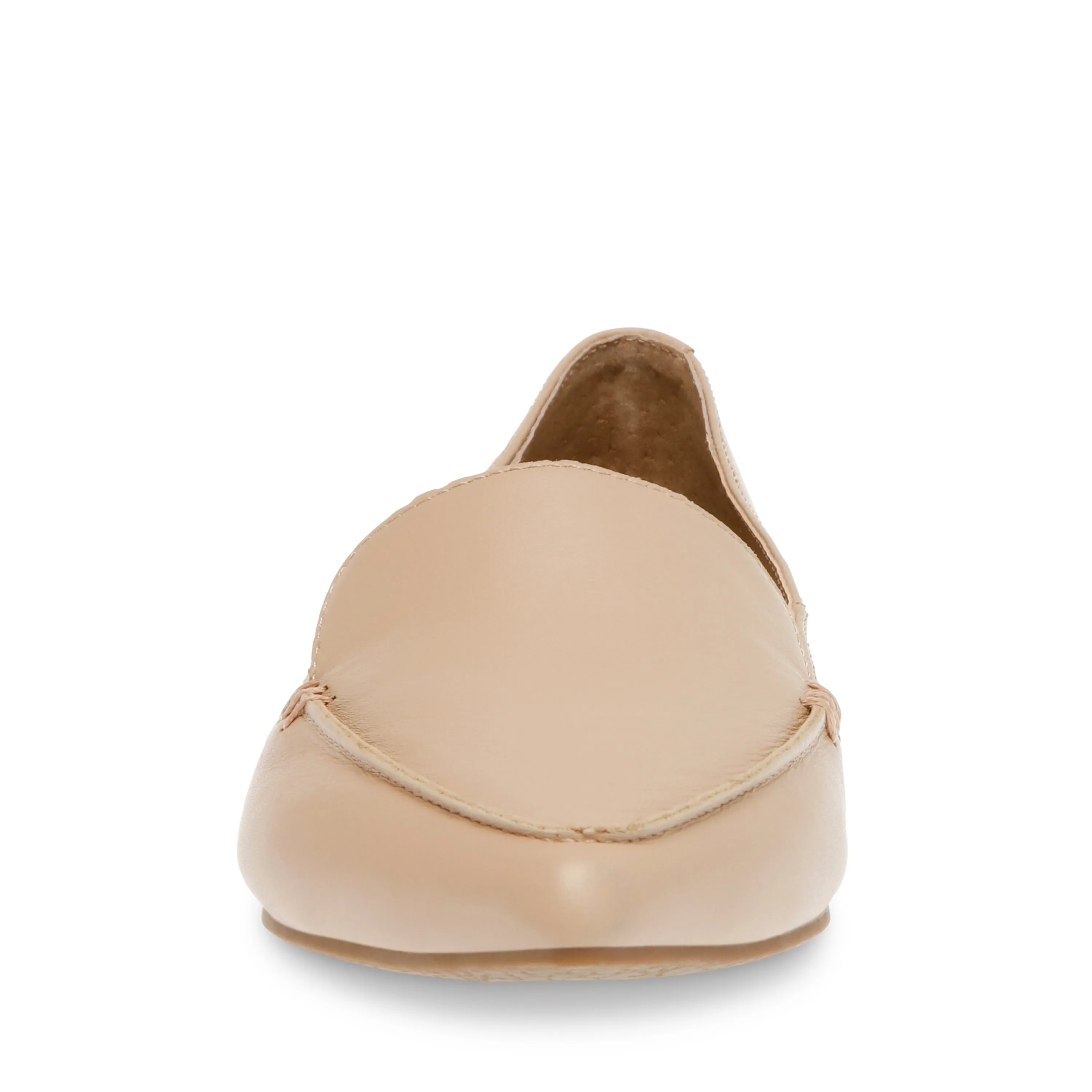 Steve Madden Feather Natural Leather Pointed Toe Slip On Flat Fashion Loafers