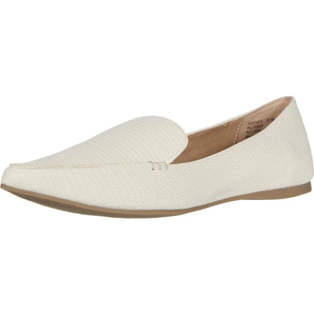 Steve Madden Women's Feather Slip On Loafer Flat, Raffia