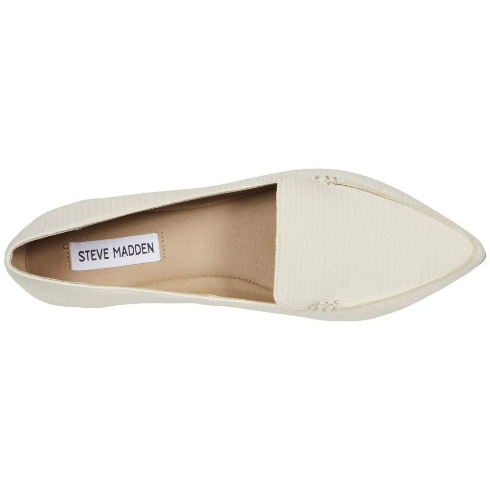 Steve Madden Women's Feather Slip On Loafer Flat, Raffia