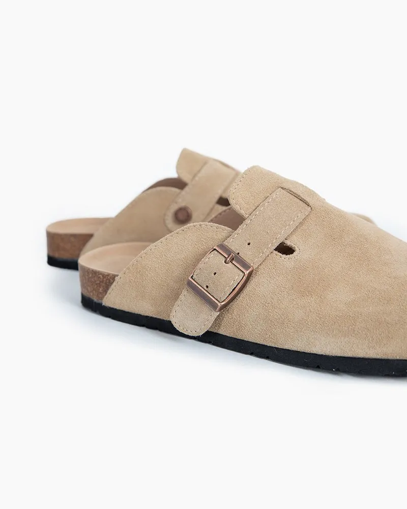 Suede Casual Adjustable Strap Clogs Mules