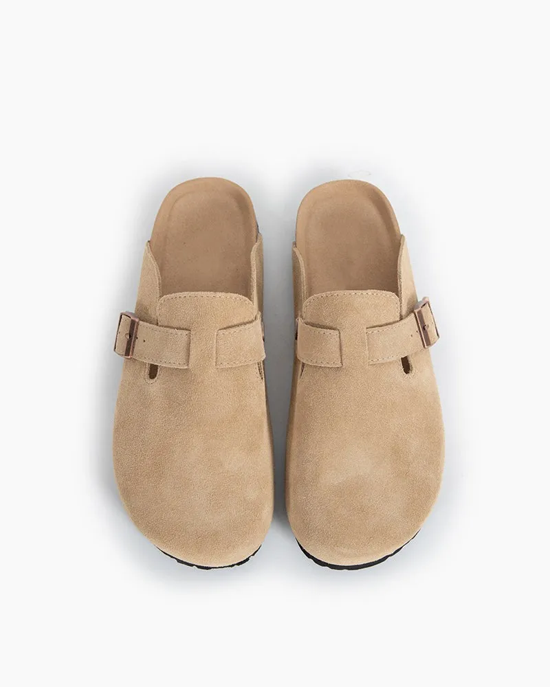 Suede Casual Adjustable Strap Clogs Mules