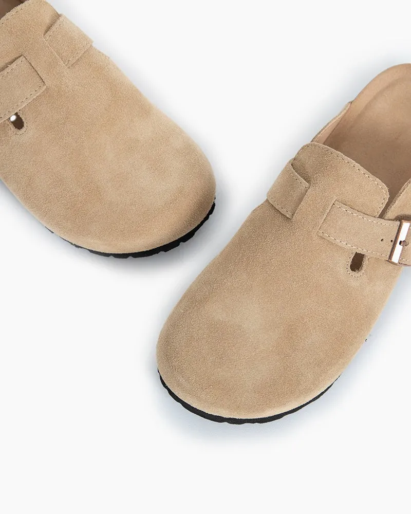 Suede Casual Adjustable Strap Clogs Mules