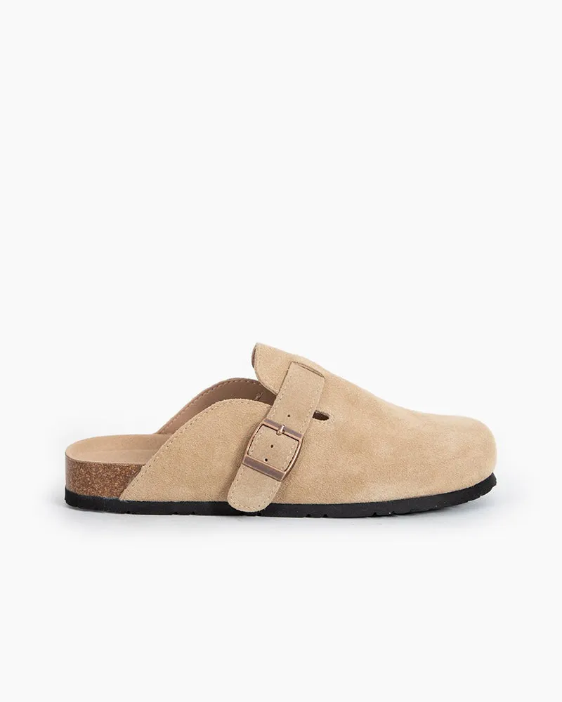 Suede Casual Adjustable Strap Clogs Mules
