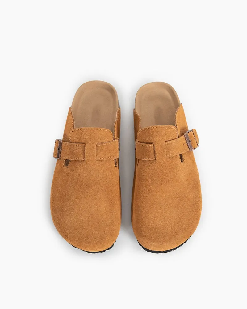 Suede Casual Adjustable Strap Clogs Mules