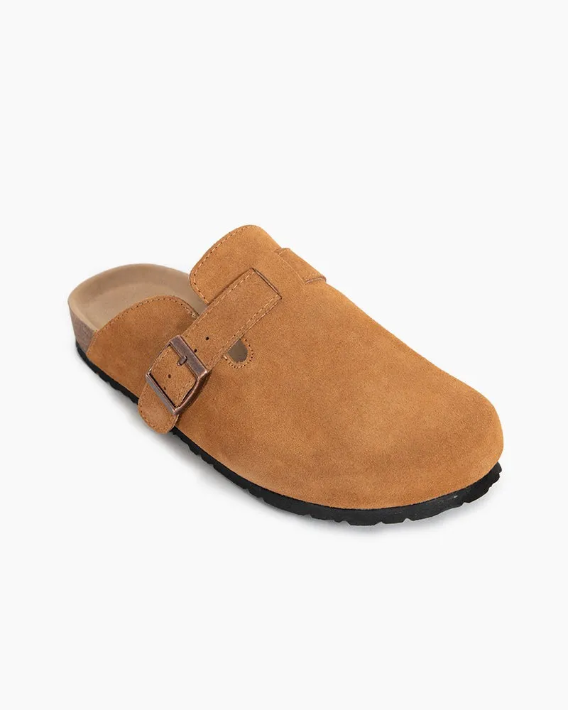 Suede Casual Adjustable Strap Clogs Mules