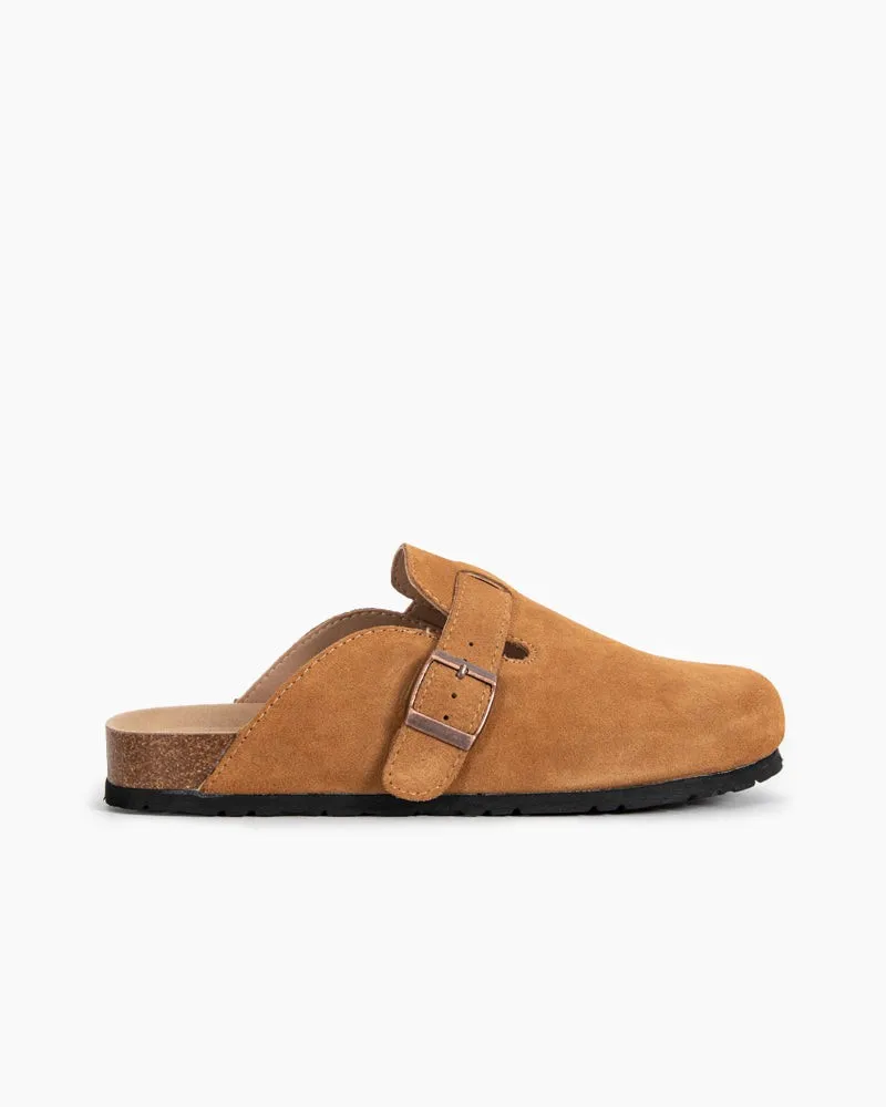 Suede Casual Adjustable Strap Clogs Mules