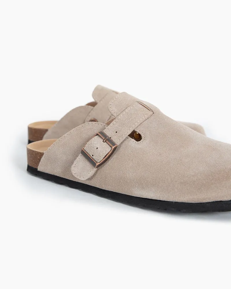 Suede Casual Adjustable Strap Clogs Mules