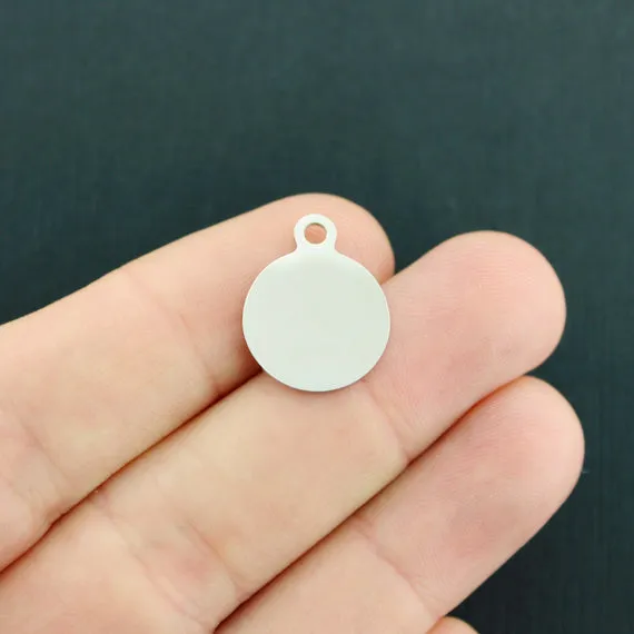 Summer Stainless Steel Small Round Charms - Life is better in flip flops - BFS002-2717