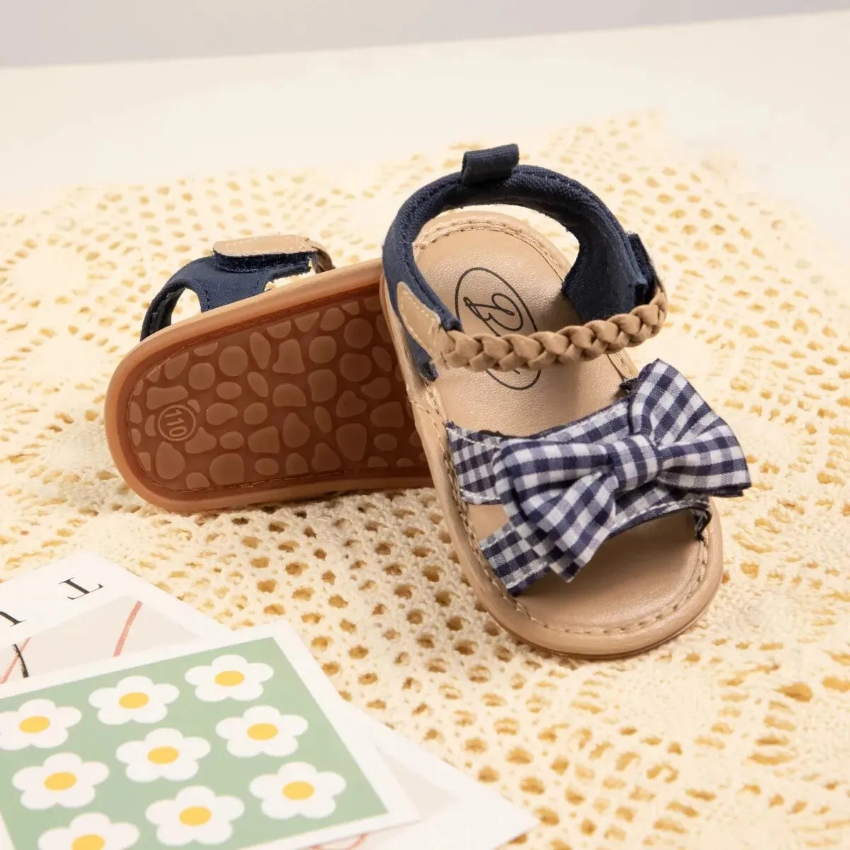 The Sally Mae Gingham Sandals for Baby Girls