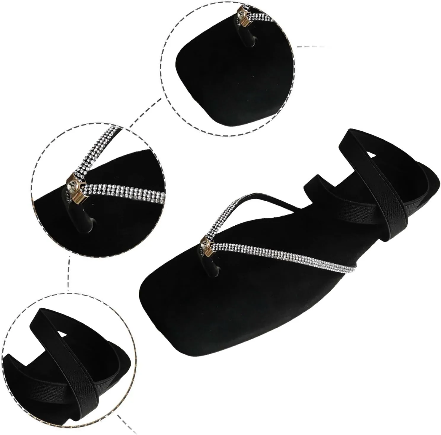 Women's Breathable Bohemian Sandals Casual Summer Comfortable Walking Shoes Rhinestone Decorative Sandals
