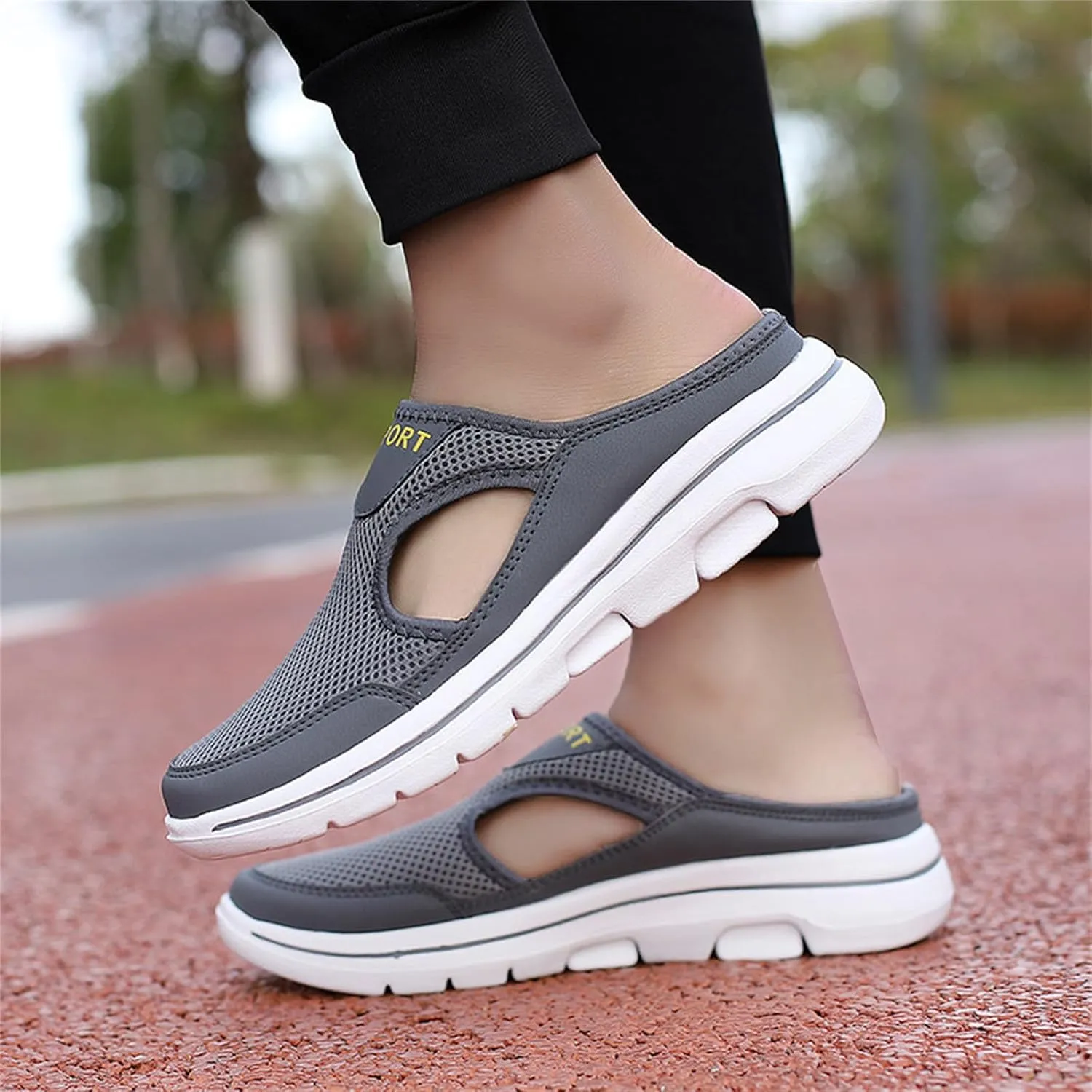 Womens Comfort Breathable Support Sandals Non Slip Orthopedic Sports Sandals Outdoor Casual Walking Slip Sneakers Mules Closed Toe Lightweight Open Back Breathable Slippers for Women Men