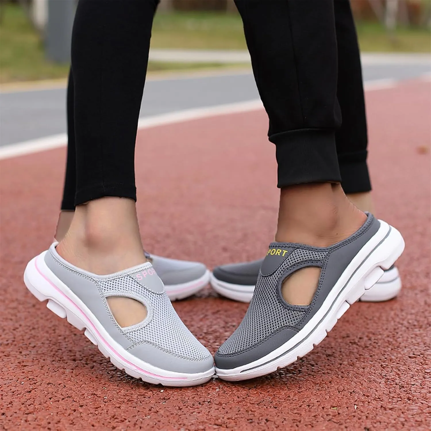 Womens Comfort Breathable Support Sandals Non Slip Orthopedic Sports Sandals Outdoor Casual Walking Slip Sneakers Mules Closed Toe Lightweight Open Back Breathable Slippers for Women Men