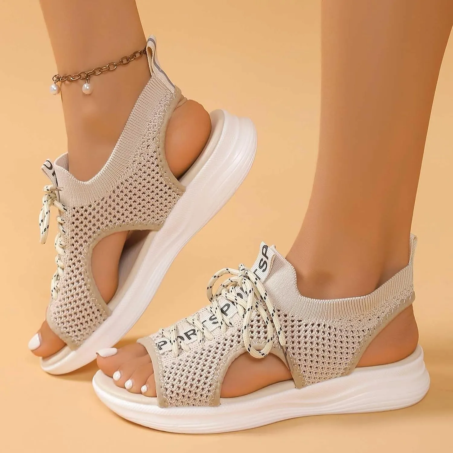 Women's Summer Fashion Cloth Breathable Open Toed Sandals Comfortable Platform Shoes Hike Sandal