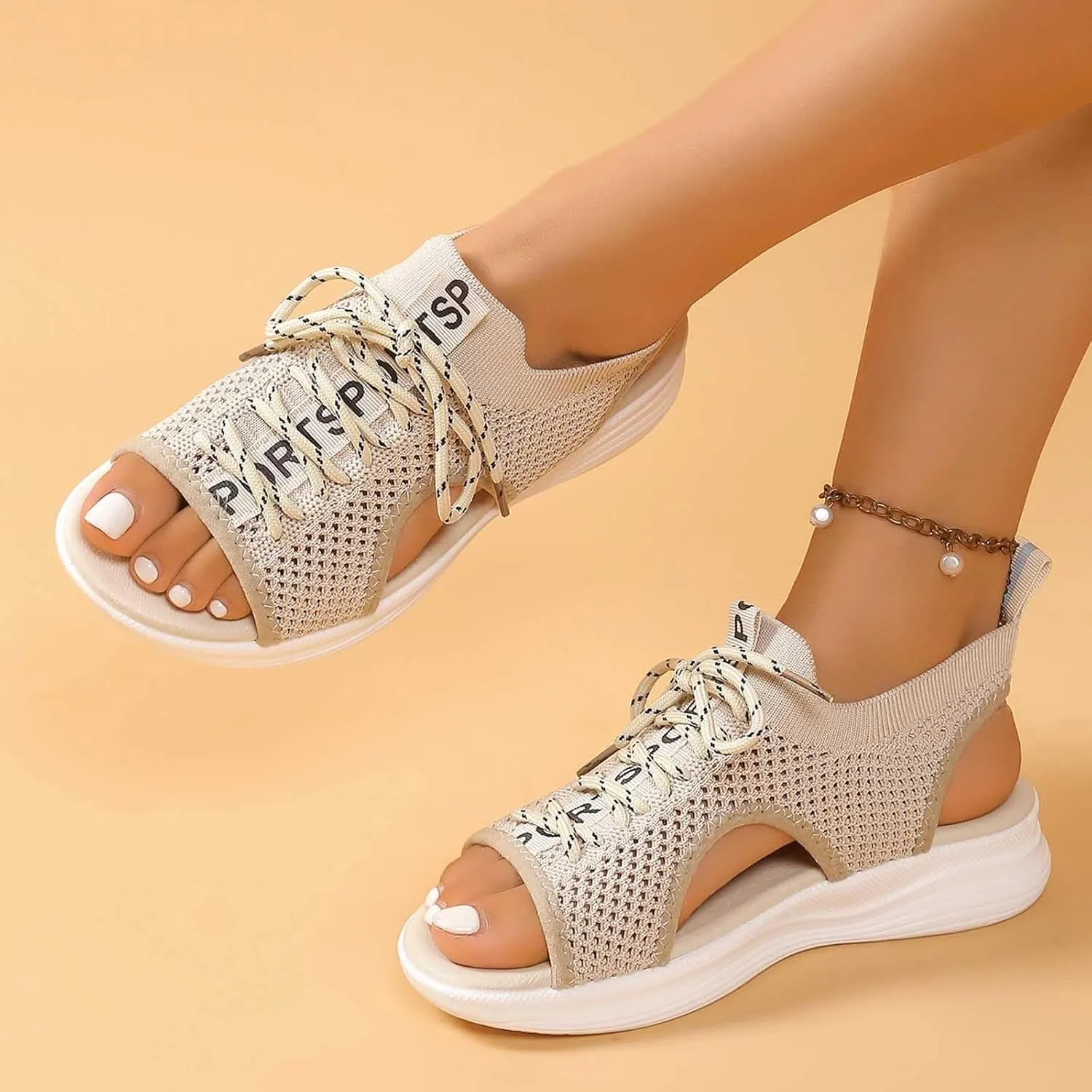 Women's Summer Fashion Cloth Breathable Open Toed Sandals Comfortable Platform Shoes Hike Sandal