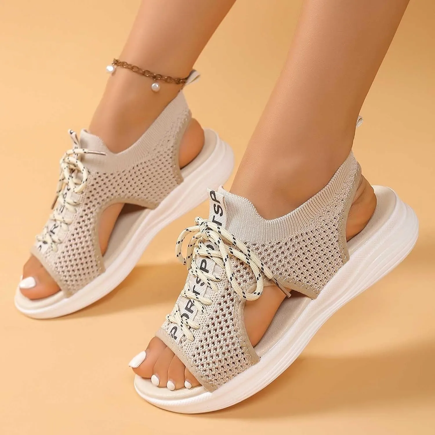 Women's Summer Fashion Cloth Breathable Open Toed Sandals Comfortable Platform Shoes Hike Sandal