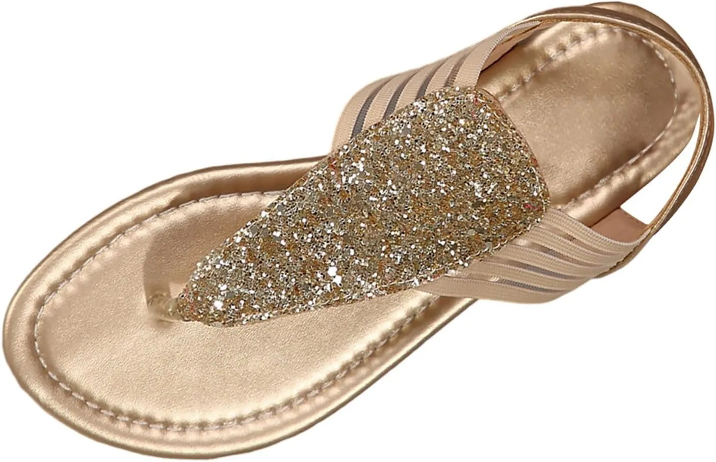 Women's Summer Fashion Flip Flops With Sequin Style Comfortable Shoes High Heel Slide Sandals