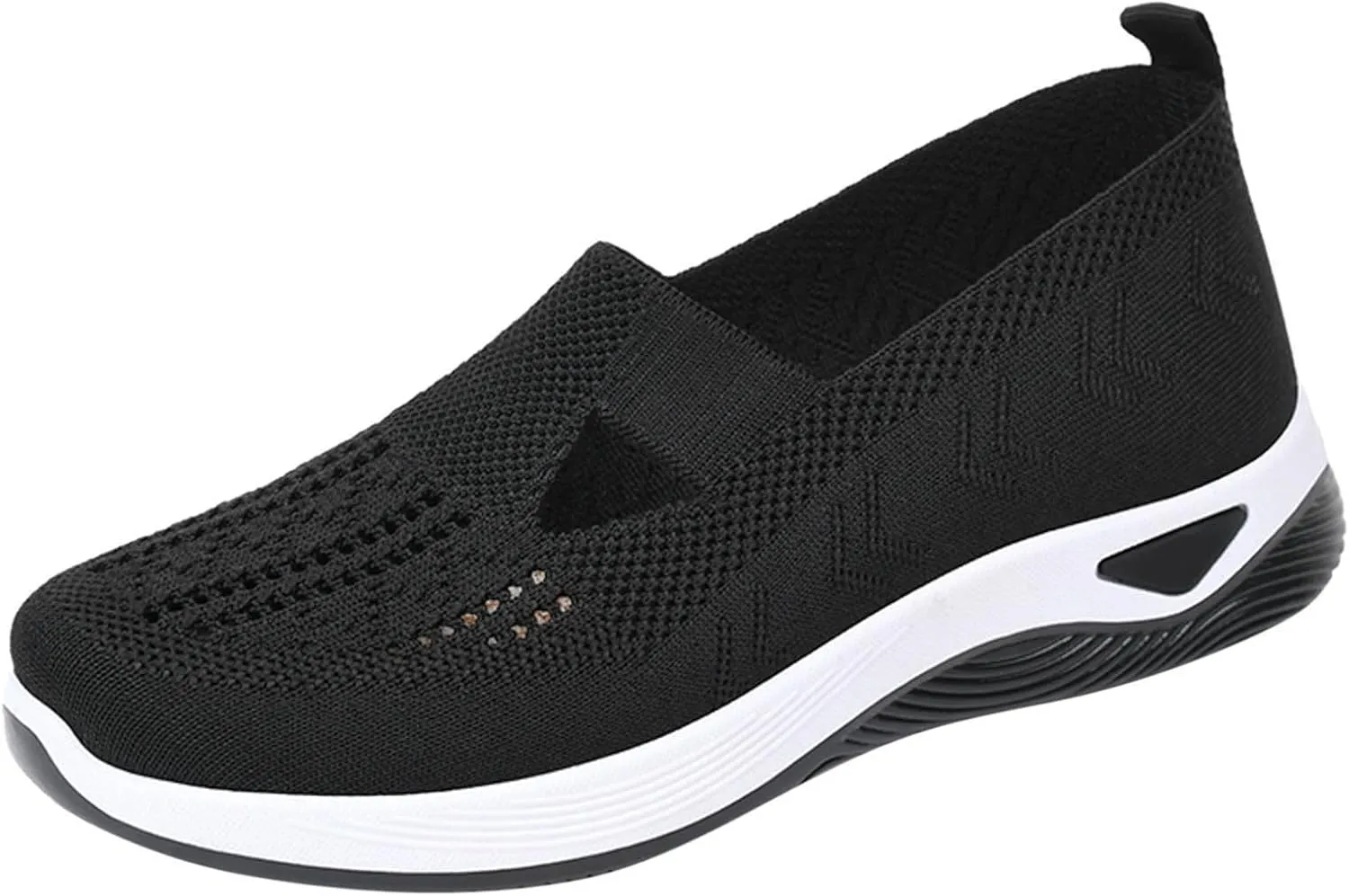 Women's Woven Orthopedic Breathable Soft Shoes Tennis Shoes Womens Comfortable White Casual Shoes Slip On Sneakers White Tennis Shoe Cross Trainer Shoe