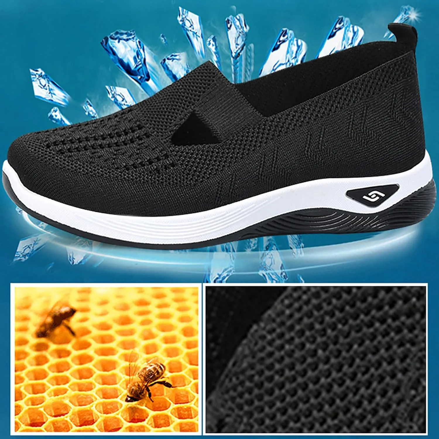 Women's Woven Orthopedic Breathable Soft Shoes Womens Running Shoes Arch Support Shoes Dressy Casual Wedge Sneakers Tennis Shoe Loafers Dress Shoe