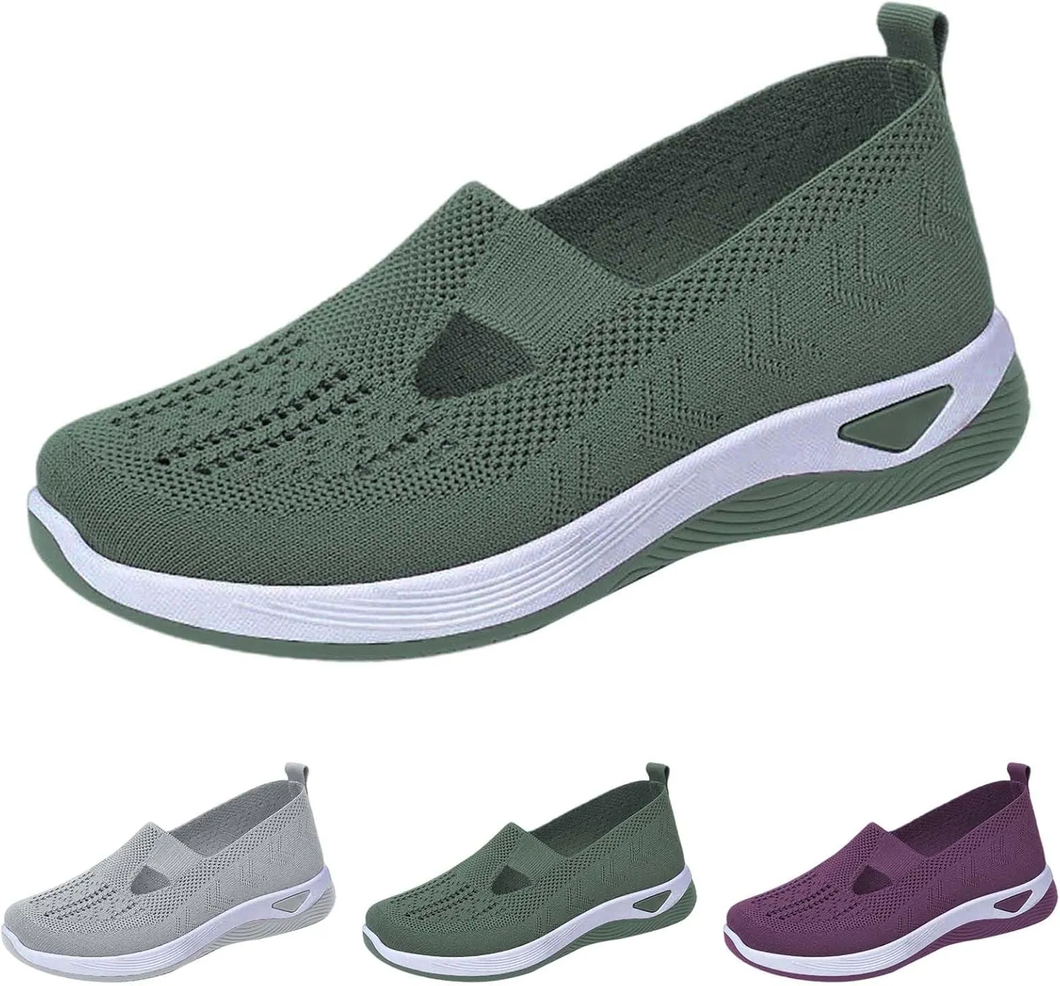 Women's Woven Orthopedic Breathable Soft Walking Running Shoes for Men Food Service Slip On Shoes Casual Fashion Sneakers Brown Tennis Shoe Trainers Shoe