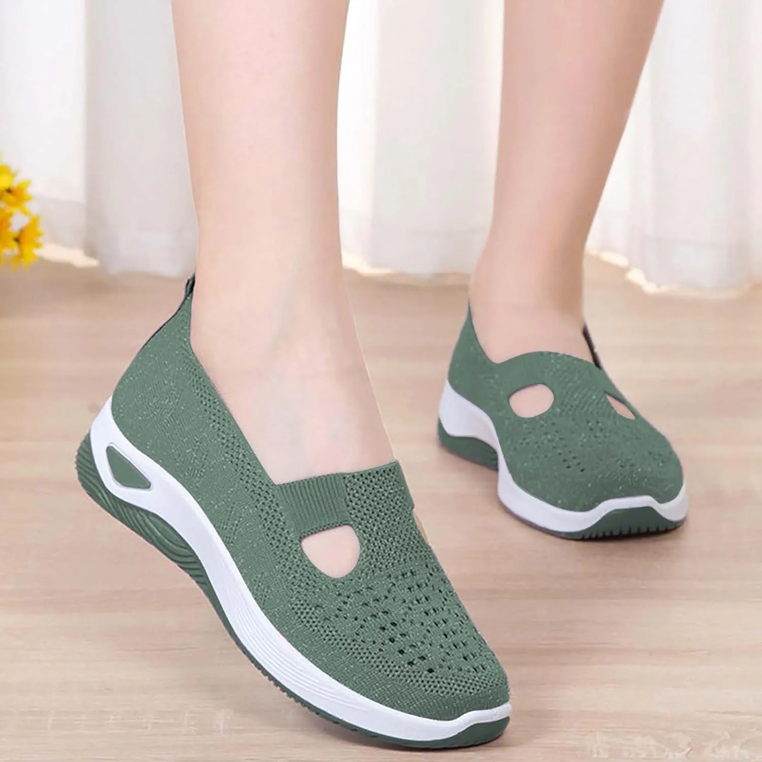 Women's Woven Orthopedic Breathable Soft Walking Running Shoes for Men Food Service Slip On Shoes Casual Fashion Sneakers Brown Tennis Shoe Trainers Shoe